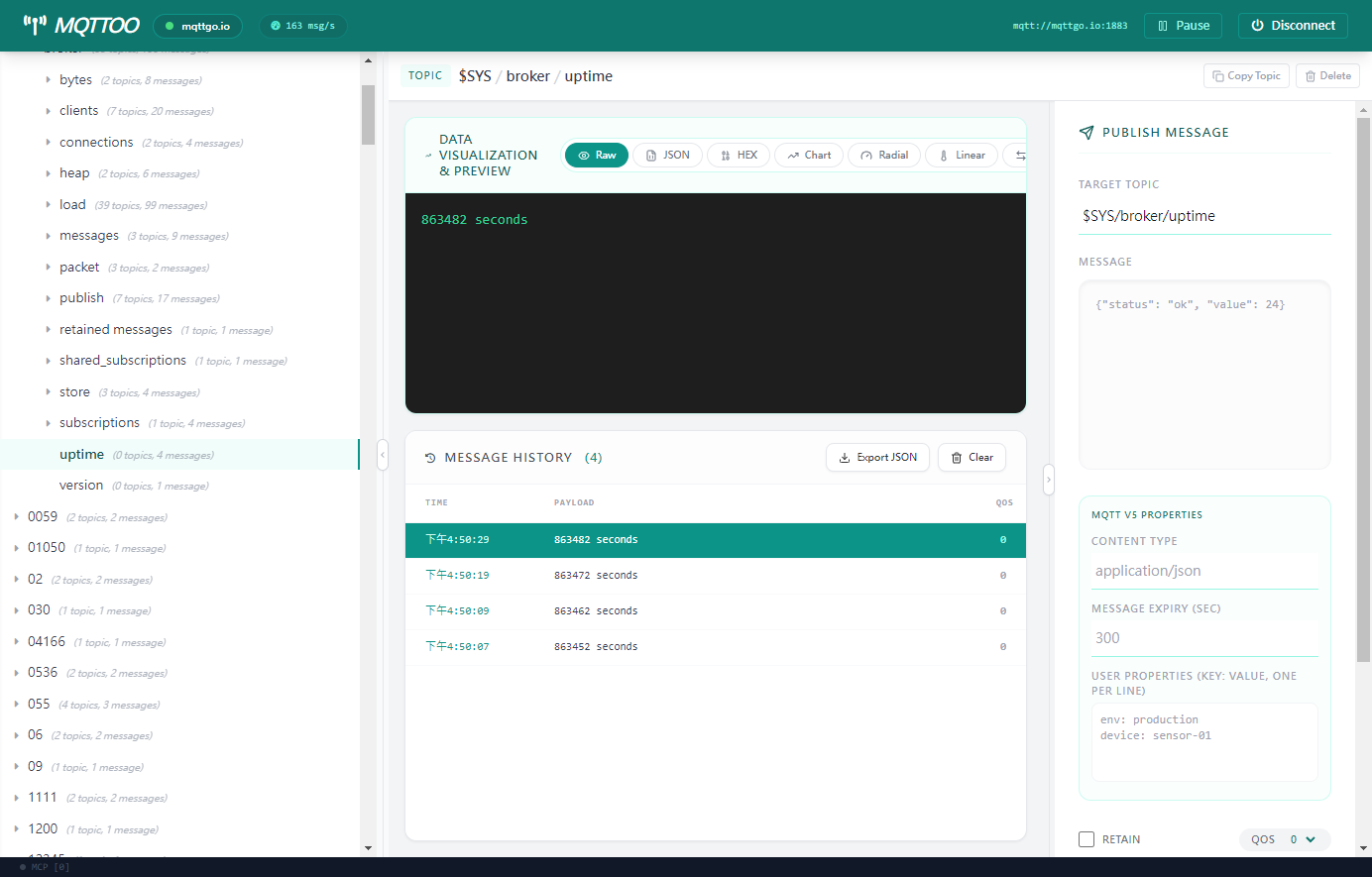 Real-time topic monitoring